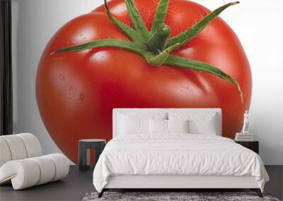 [Transparent Background PNG]Fresh Red Ripe Tomato Isolated on White Background Wall mural